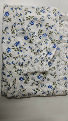 Elegant white prayer dress with floral lace details