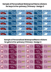 Personalised Waterproof Name Stickers for Boys and Girls
