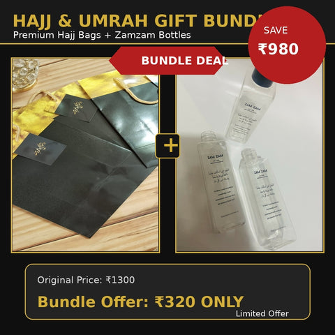 Zamzam bottles ( PAck of 5)  + HAJJ bags