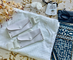 Complete Umrah Kit – Towel Ihram with Belt, Janemaz, Soap, Shoe Bag & Umrah Dua Card(based on sunnah)