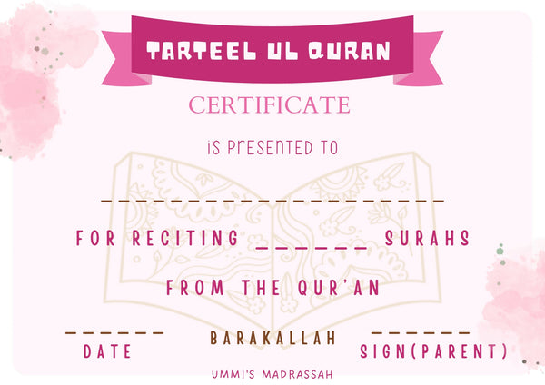 Achievement certificates for kids