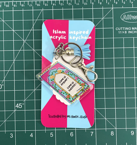 prayer mat acrylic keychain| islamic keyring for muslims.