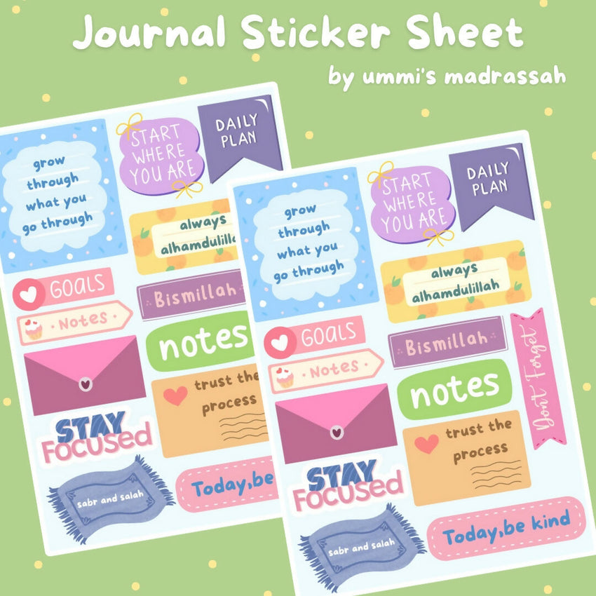Journal sticker sheet