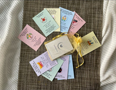 Set of 10 essential dua cards with clear text, beautifully designed for easy memorization, accompanied by a stylish potli bag for convenient storage and portability. Ideal for gifting or personal use, allowing quick access to daily supplications on the go.