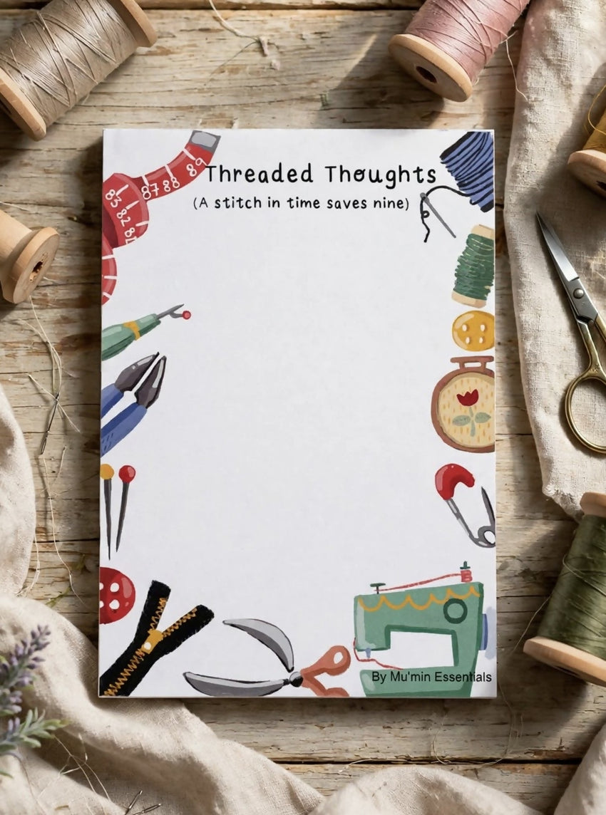 Threaded Thoughts Cute Notepad | The Islamic Kid Store
