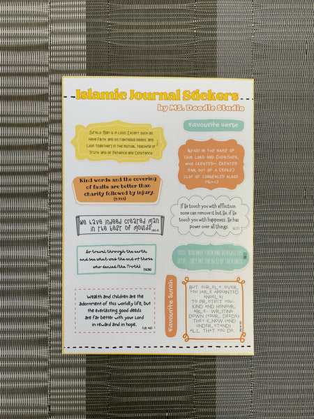 Islamic Vinyl stickersheet.
