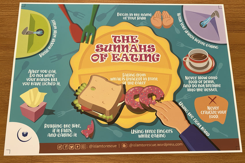 Sunnahs of Eating Placemat – Islamic Table Manners Mat for Kids