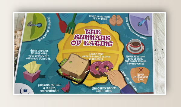 Sunnahs of Eating Placemat – Islamic Table Manners Mat for Kids