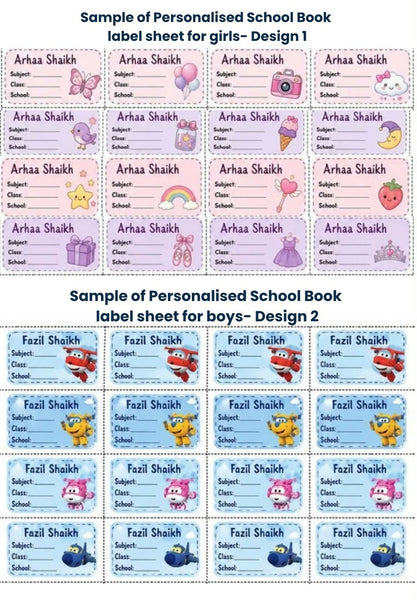 Personalised School Labels
