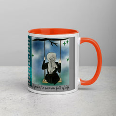 Ayesha "Full of Life" Islamic Ceramic/Coffee Mug with Arabic Name Printed in Calligraphy Style