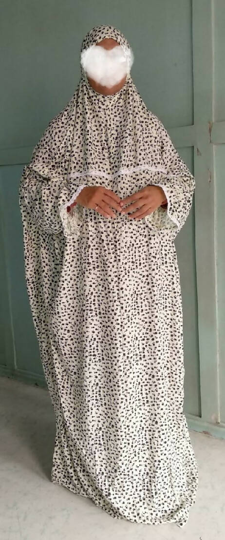 prayer dress cotton Beige Plain Cotton Prayer Dress Isdal