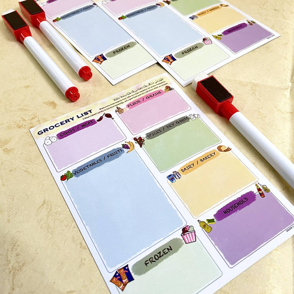Magnetic Erasable Grocery List (set of 2)
